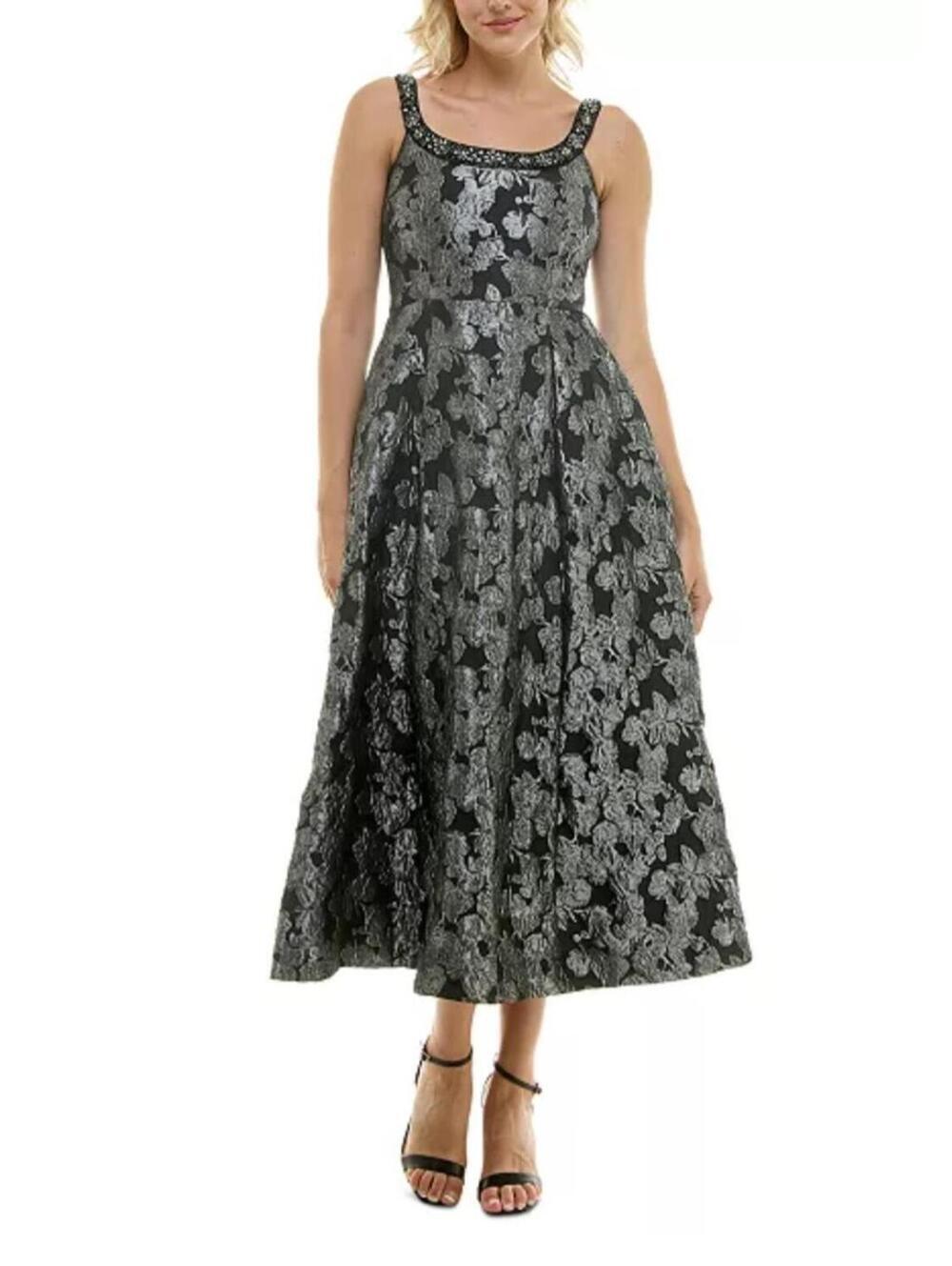 NWT $188 Taylor Embellished Jacquard Sleeveless‎ Dress Cocktail Wedding Size 2